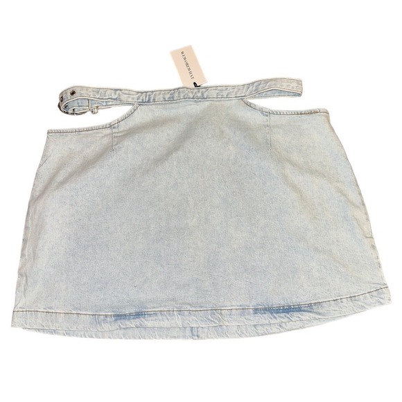 Revolve WeWoreWhat Women's Cut Out Mini Skirt Comfort Super Light Sz M Blue - Picture 2 of 8